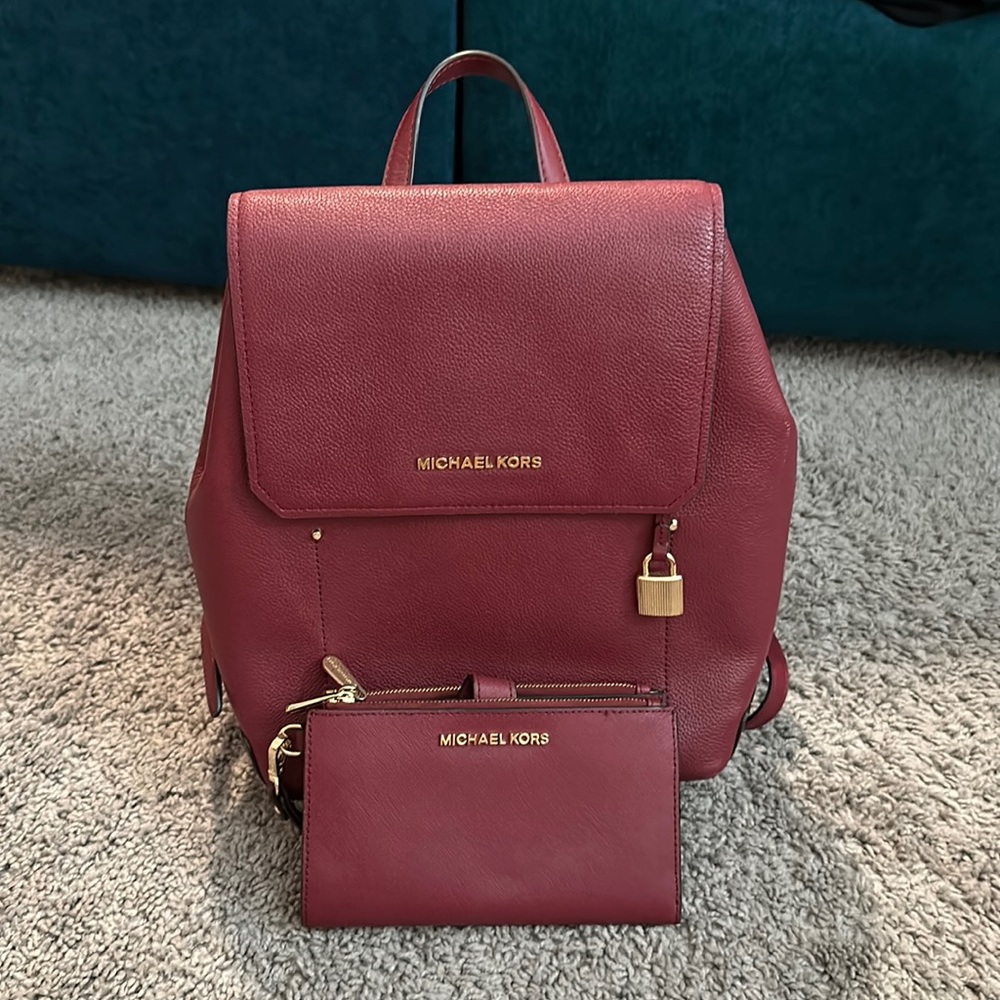 Micheal Kors backpack and wallet